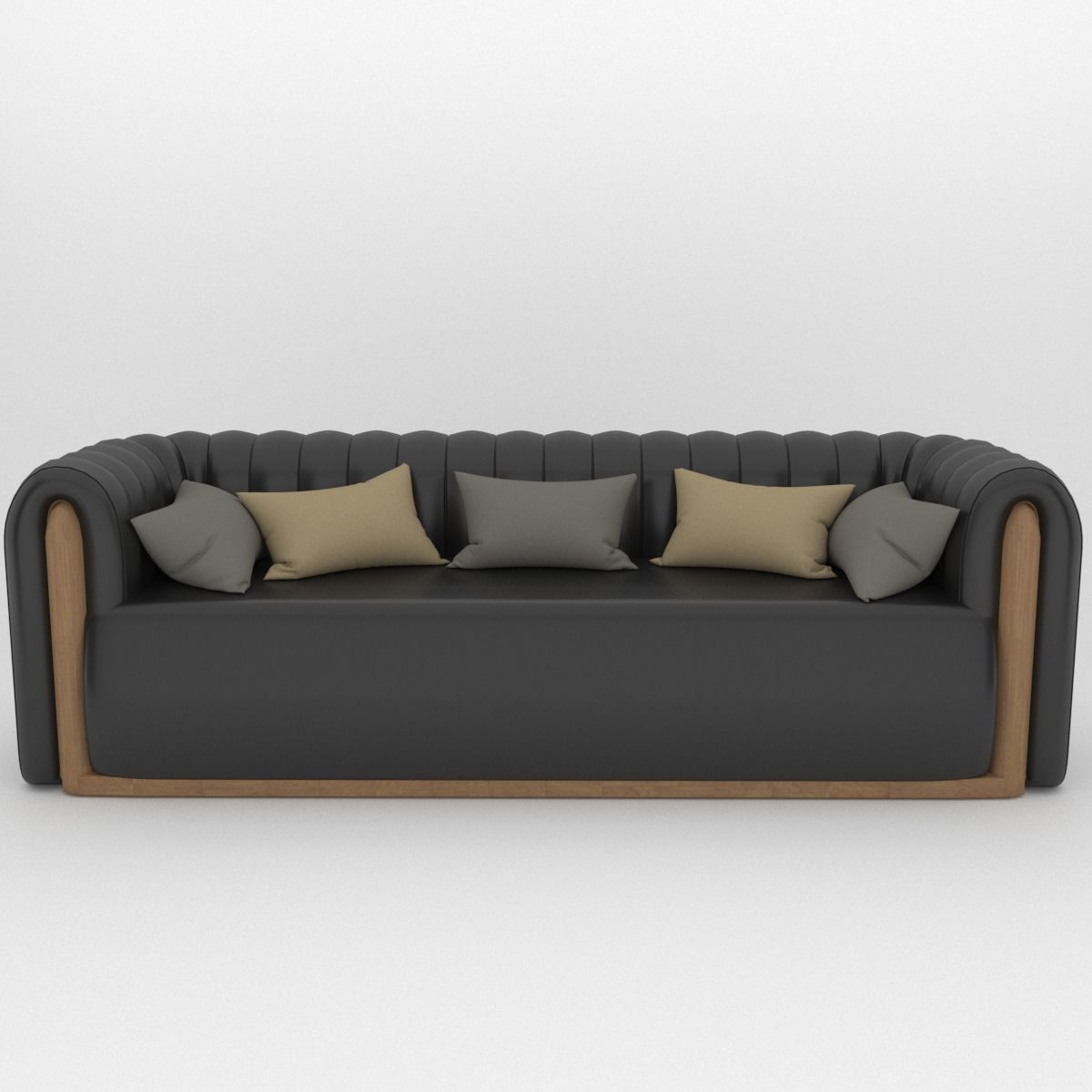 Sofa office Low-poly 3D model_1