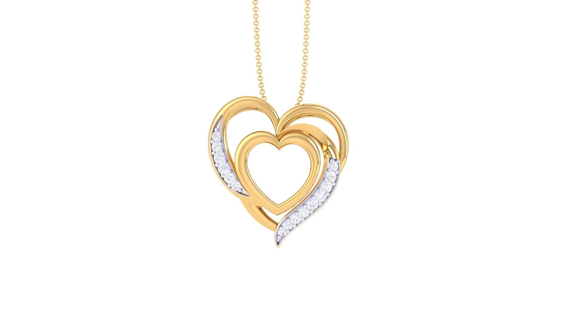 Women Heart Pendant 3dm STL OBJ FBX Renders Details 3D print model_3