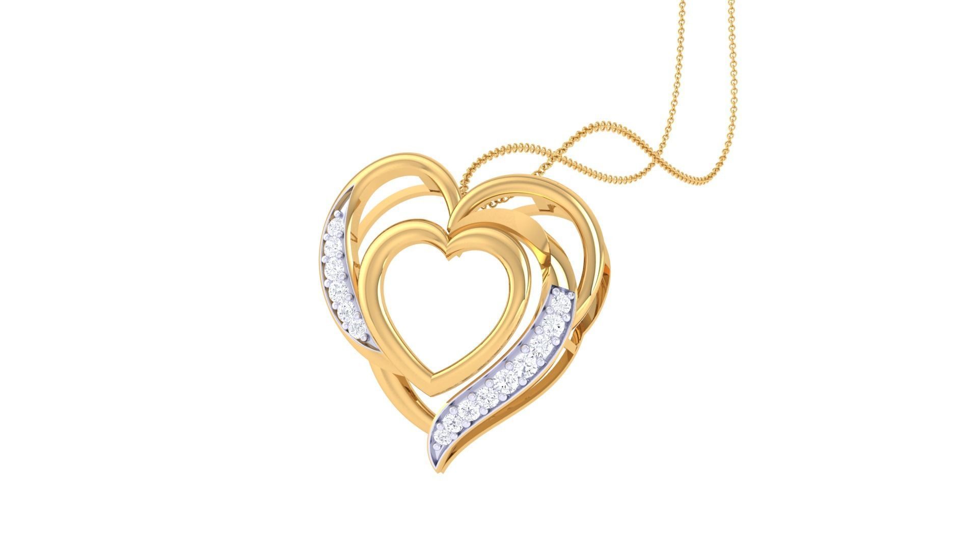 Women Heart Pendant 3dm STL OBJ FBX Renders Details 3D print model_2