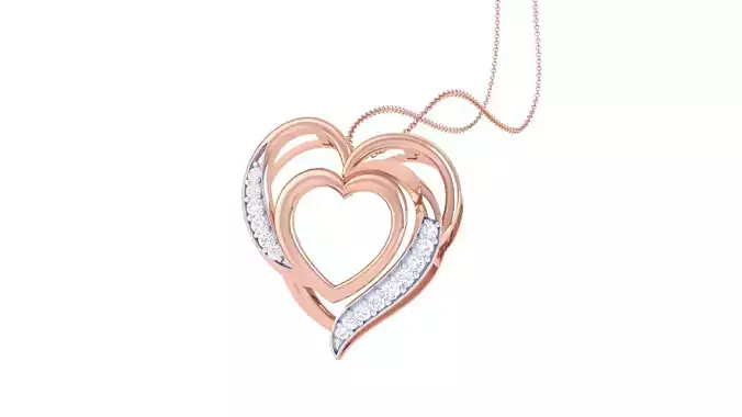 Women Heart Pendant 3dm STL OBJ FBX Renders Details 3D print model