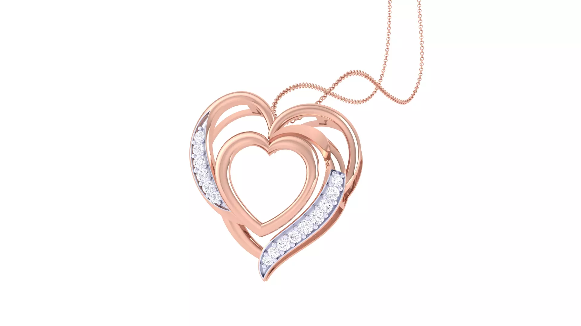 Women Heart Pendant 3dm STL OBJ FBX Renders Details 3D print model_0