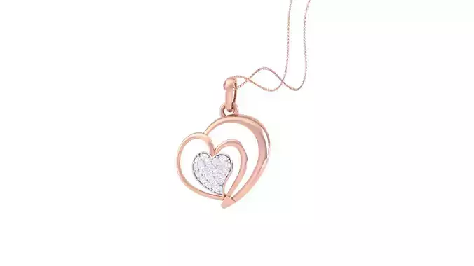 Women Heart Pendant 3dm STL OBJ FBX Renders Details 3D print model