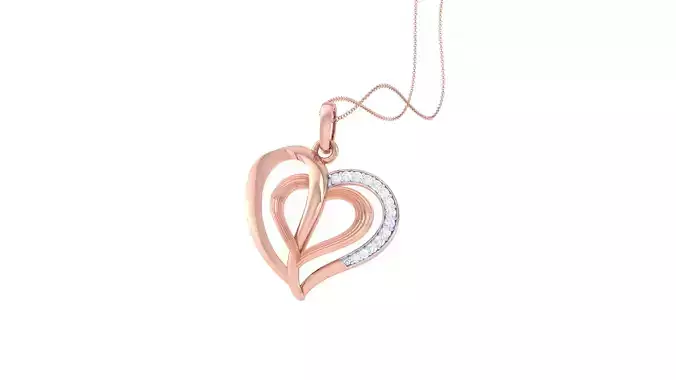 Women Heart Pendant 3dm STL OBJ FBX Renders Details 3D print model