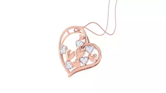 Women Heart Pendant 3dm STL OBJ FBX Renders Details 3D print model