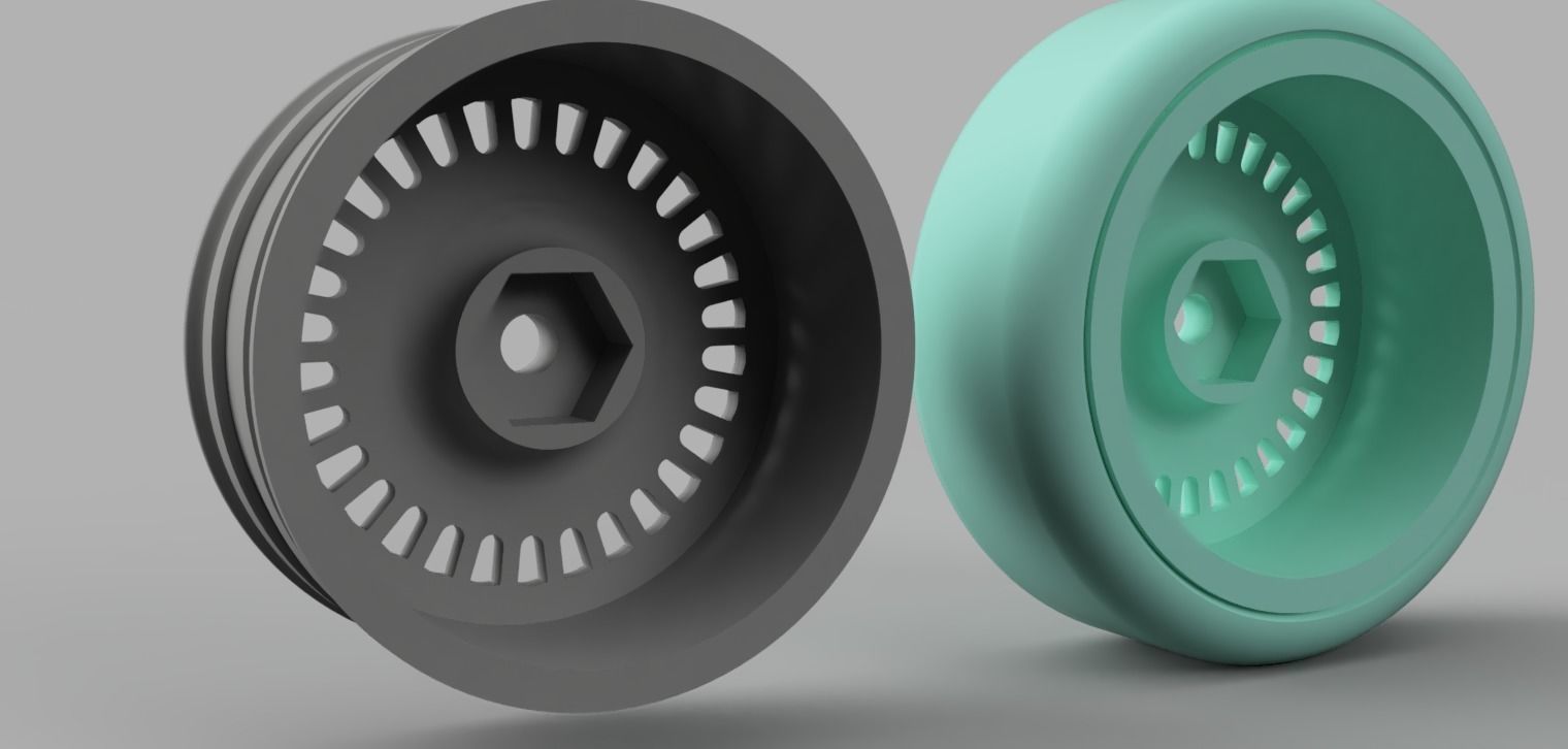 52mm Diameter 12MM HEX RC Wheels Work Emitz 3D print model_2