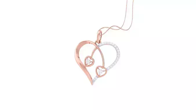 Women Heart Pendant 3dm STL OBJ FBX Renders Details 3D print model