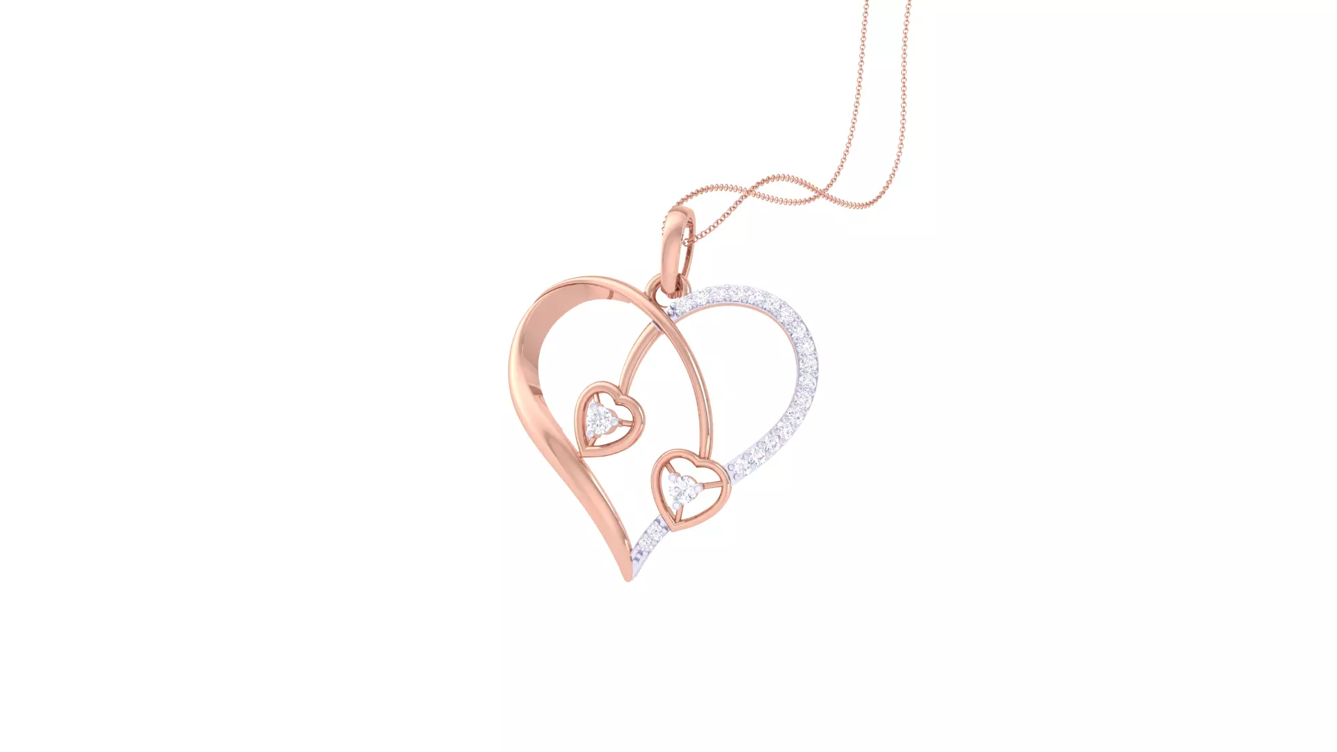 Women Heart Pendant 3dm STL OBJ FBX Renders Details 3D print model_0