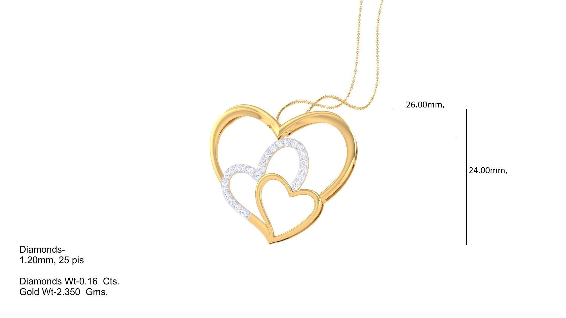 Women Heart Pendant 3dm STL OBJ FBX Renders Details 3D print model_1