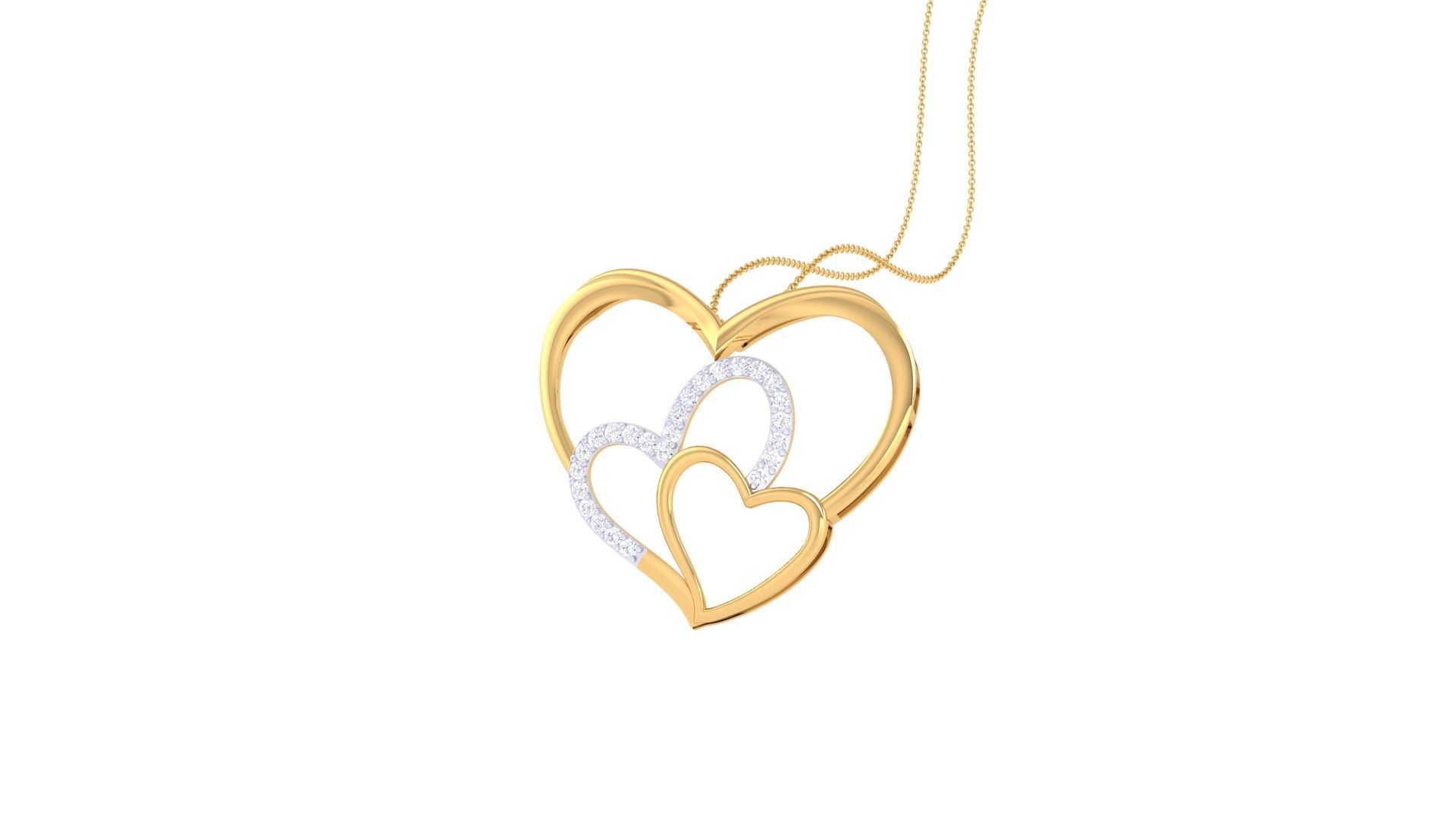 Women Heart Pendant 3dm STL OBJ FBX Renders Details 3D print model_2