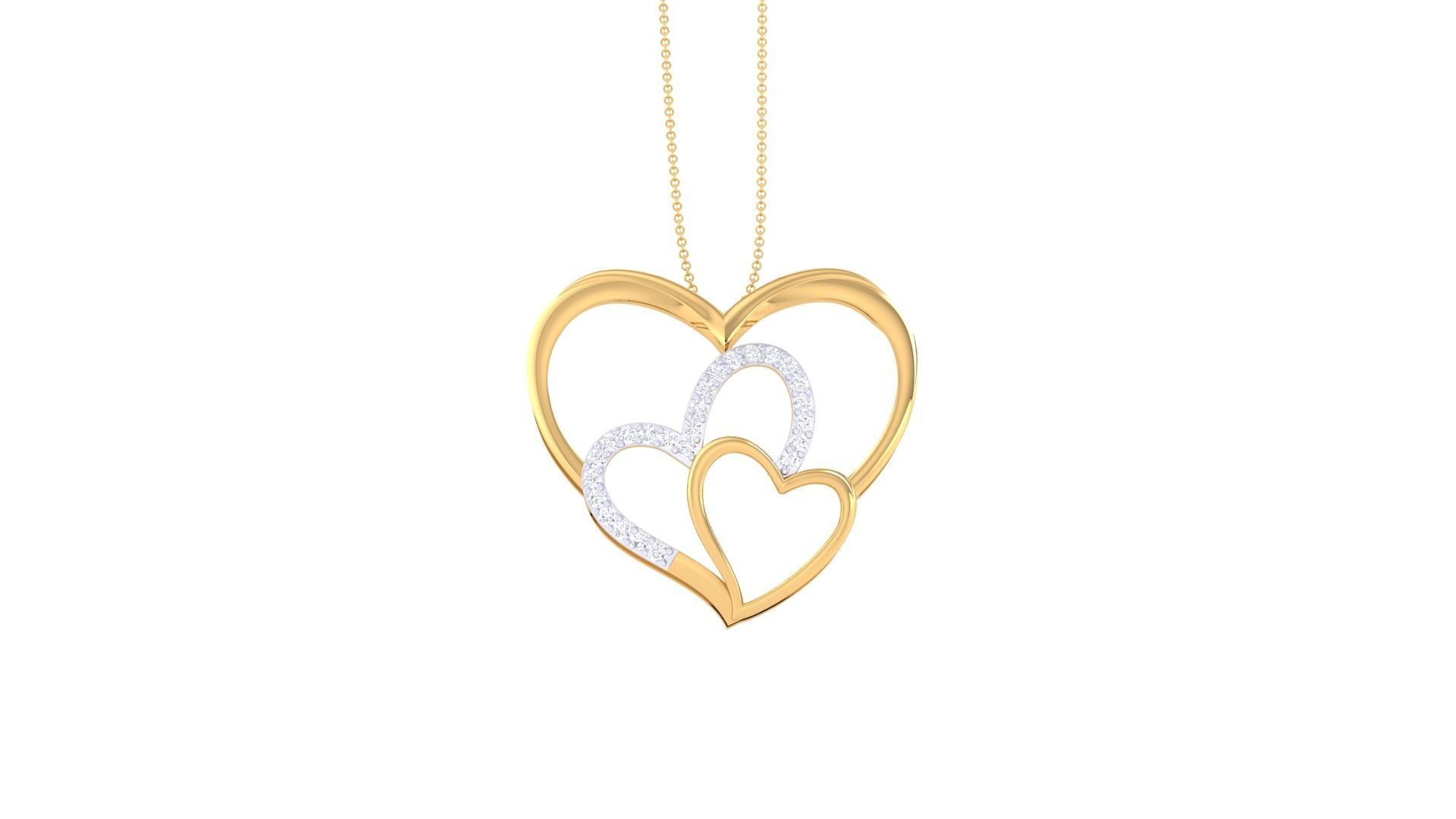 Women Heart Pendant 3dm STL OBJ FBX Renders Details 3D print model_3