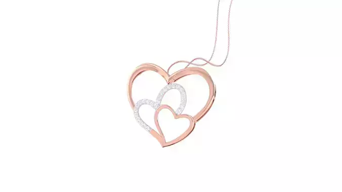 Women Heart Pendant 3dm STL OBJ FBX Renders Details 3D print model