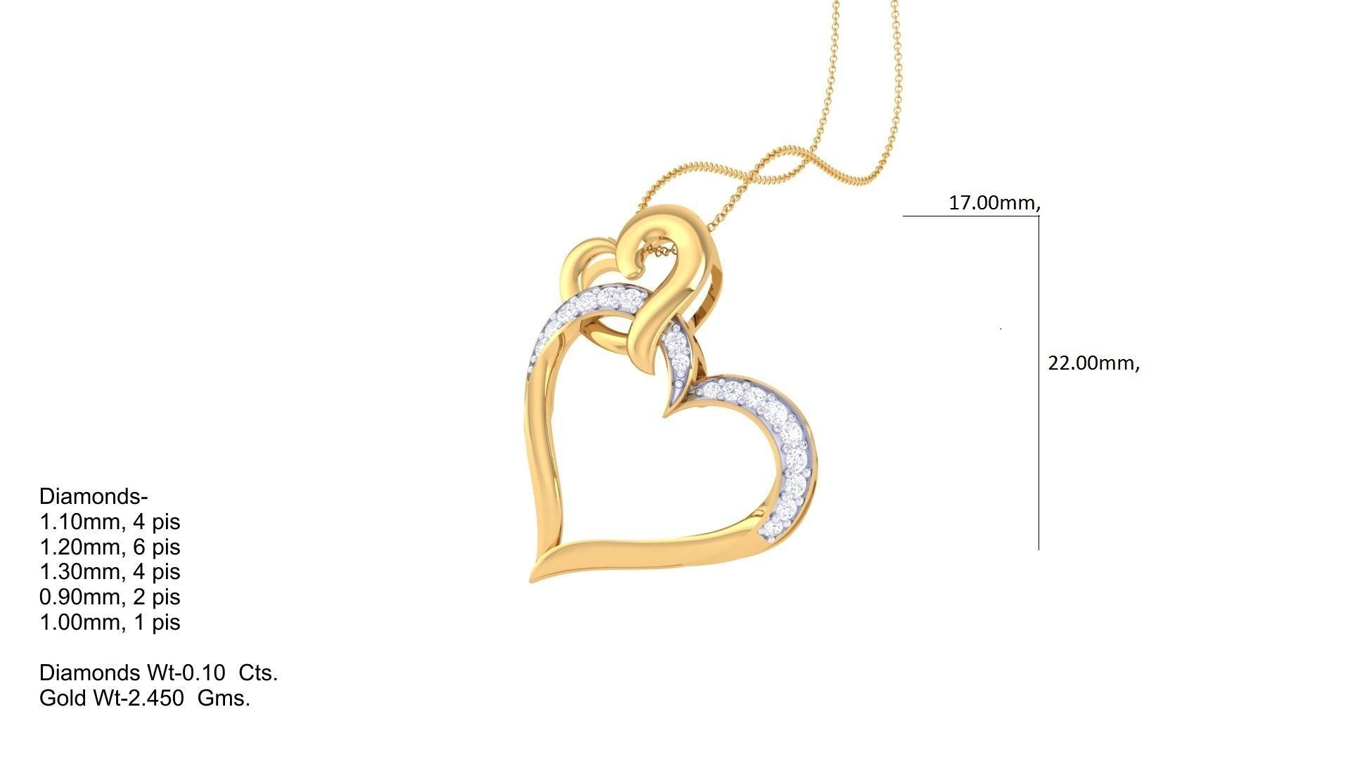 Women Heart Pendant 3dm STL OBJ FBX Renders Details 3D print model_1