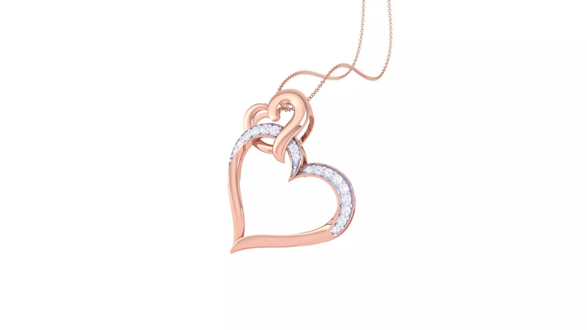 Women Heart Pendant 3dm STL OBJ FBX Renders Details 3D print model_0