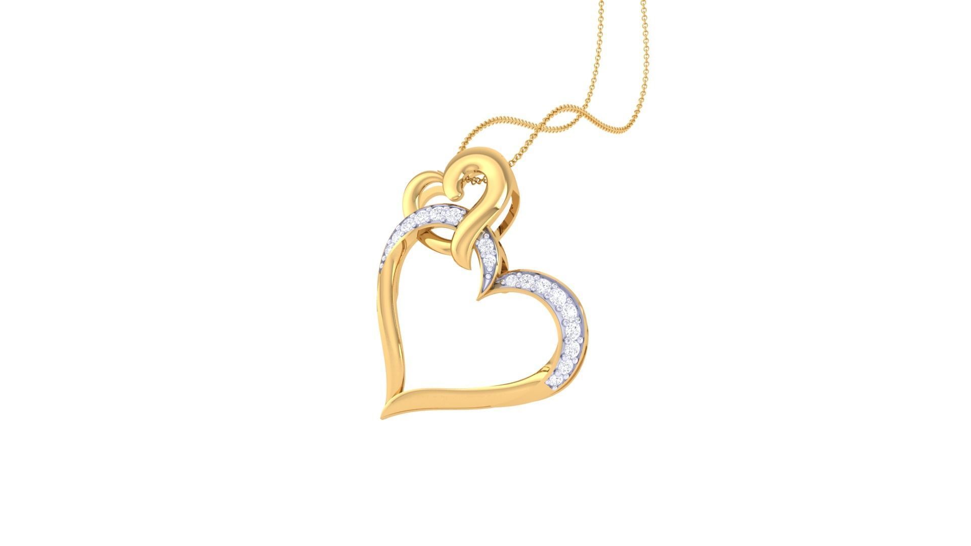 Women Heart Pendant 3dm STL OBJ FBX Renders Details 3D print model_2
