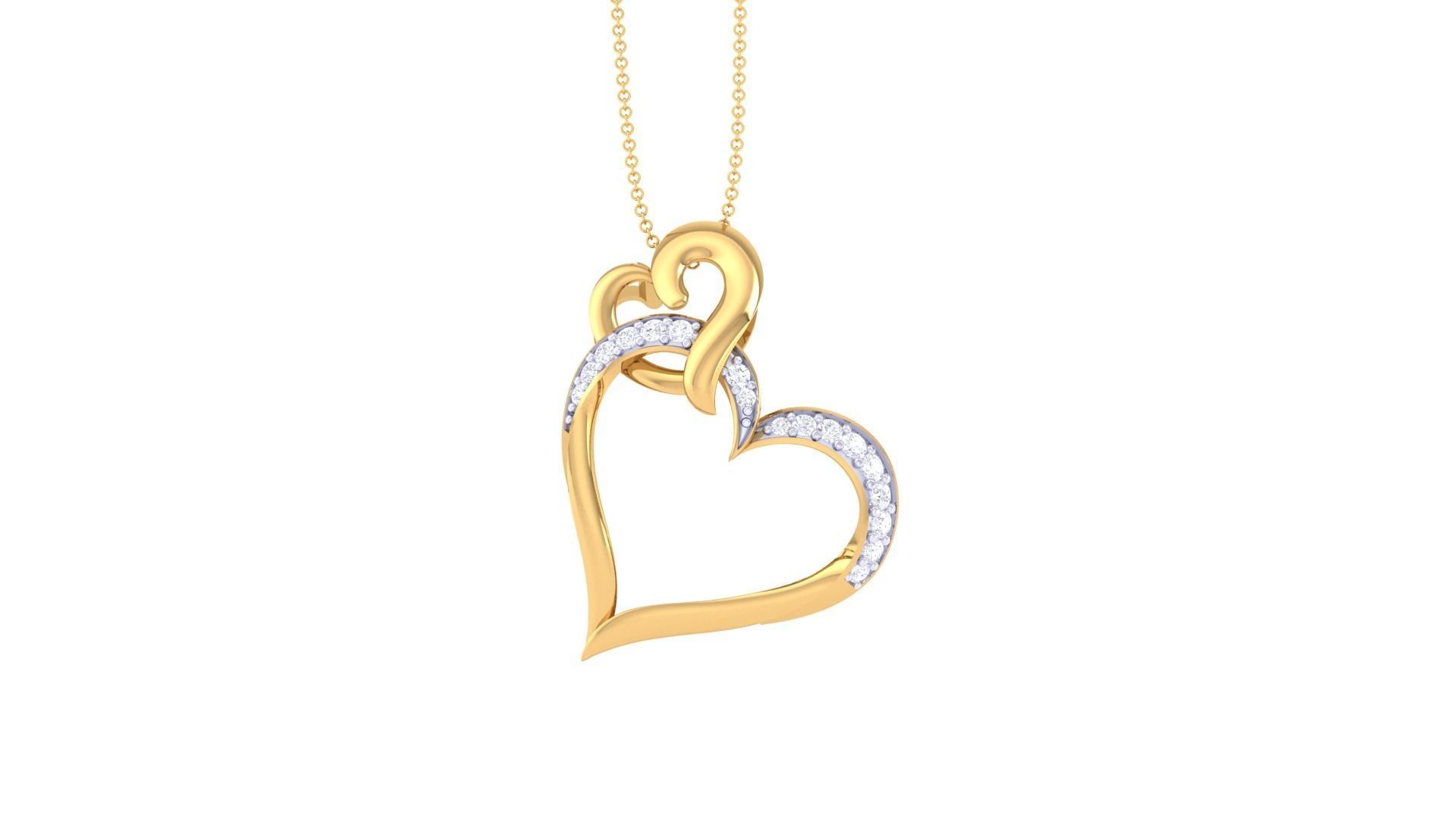 Women Heart Pendant 3dm STL OBJ FBX Renders Details 3D print model_3