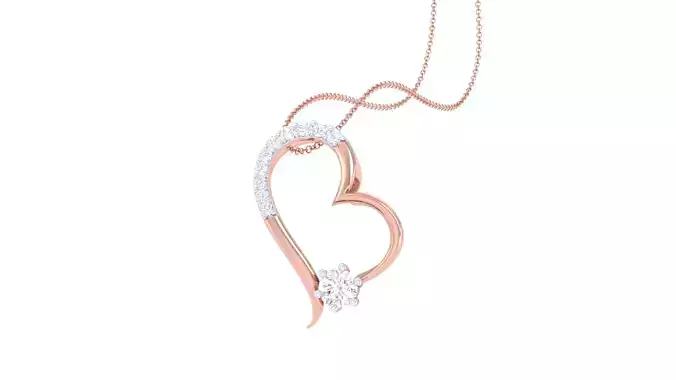 Women Heart Pendant 3dm STL OBJ FBX Renders Details 3D print model