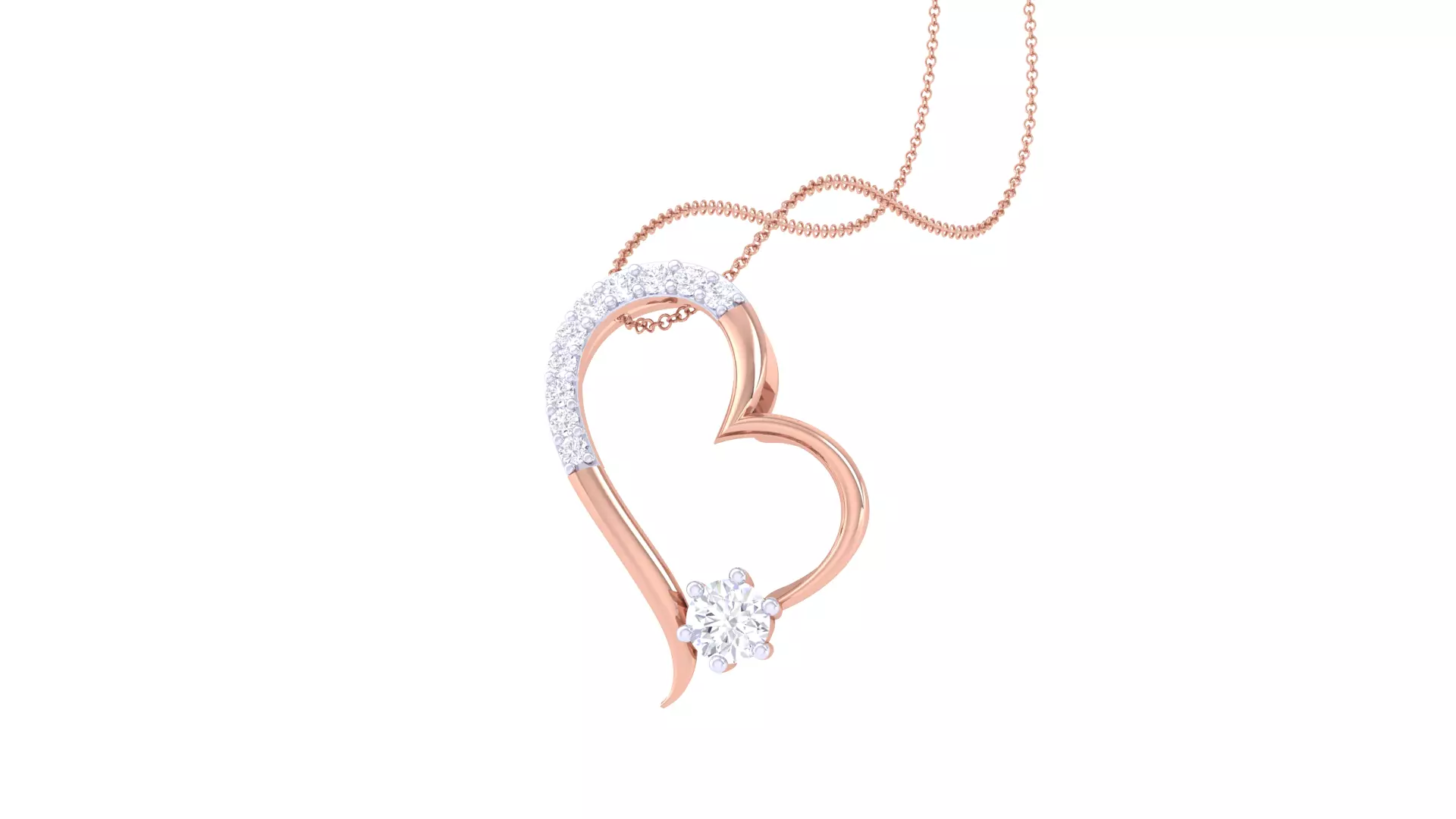 Women Heart Pendant 3dm STL OBJ FBX Renders Details 3D print model_0