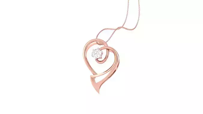 Women Heart Pendant 3dm STL OBJ FBX Renders Details 3D print model