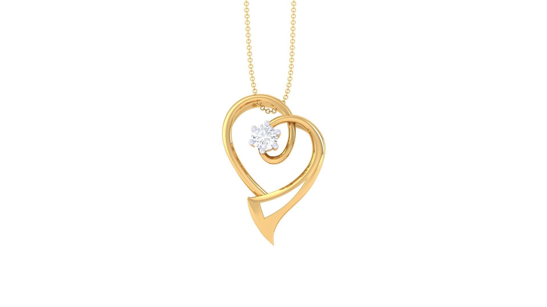 Women Heart Pendant 3dm STL OBJ FBX Renders Details 3D print model_3