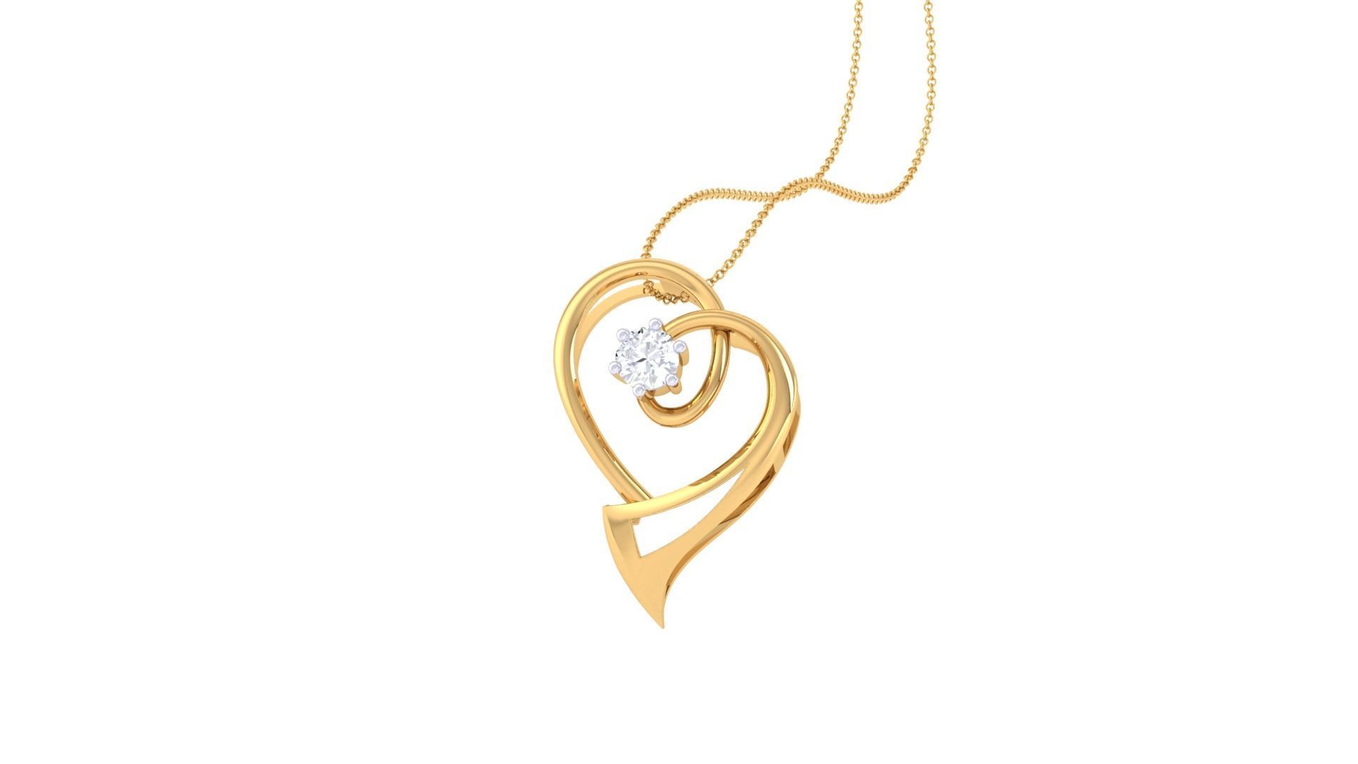 Women Heart Pendant 3dm STL OBJ FBX Renders Details 3D print model_2