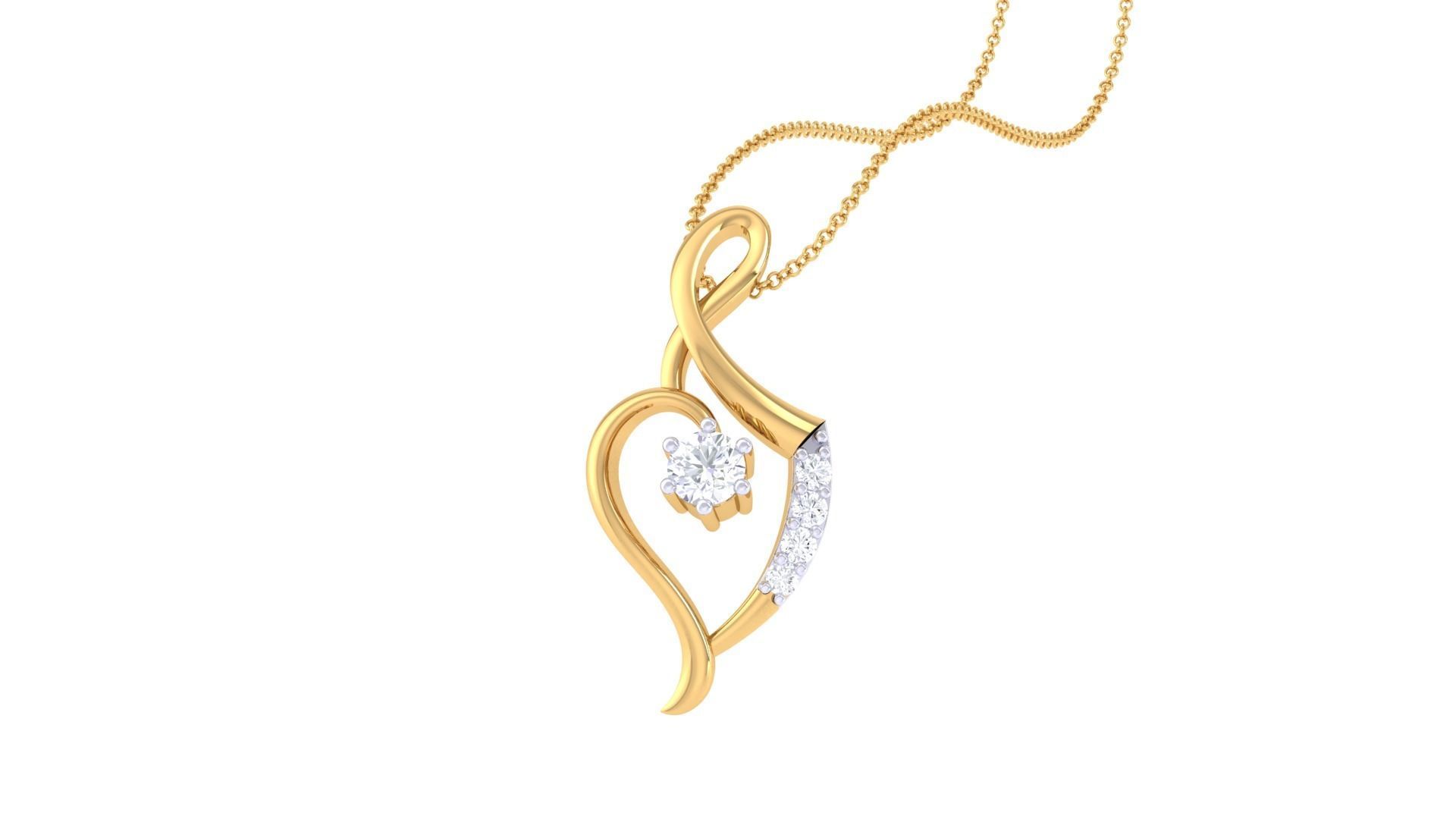 Women Heart Pendant 3dm STL OBJ FBX Renders Details 3D print model_2