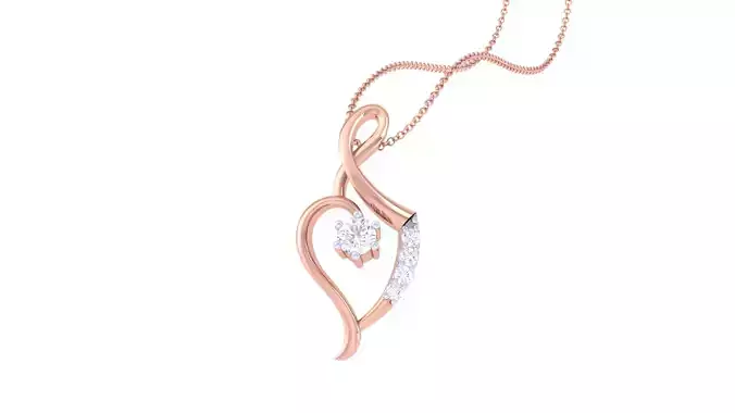 Women Heart Pendant 3dm STL OBJ FBX Renders Details 3D print model