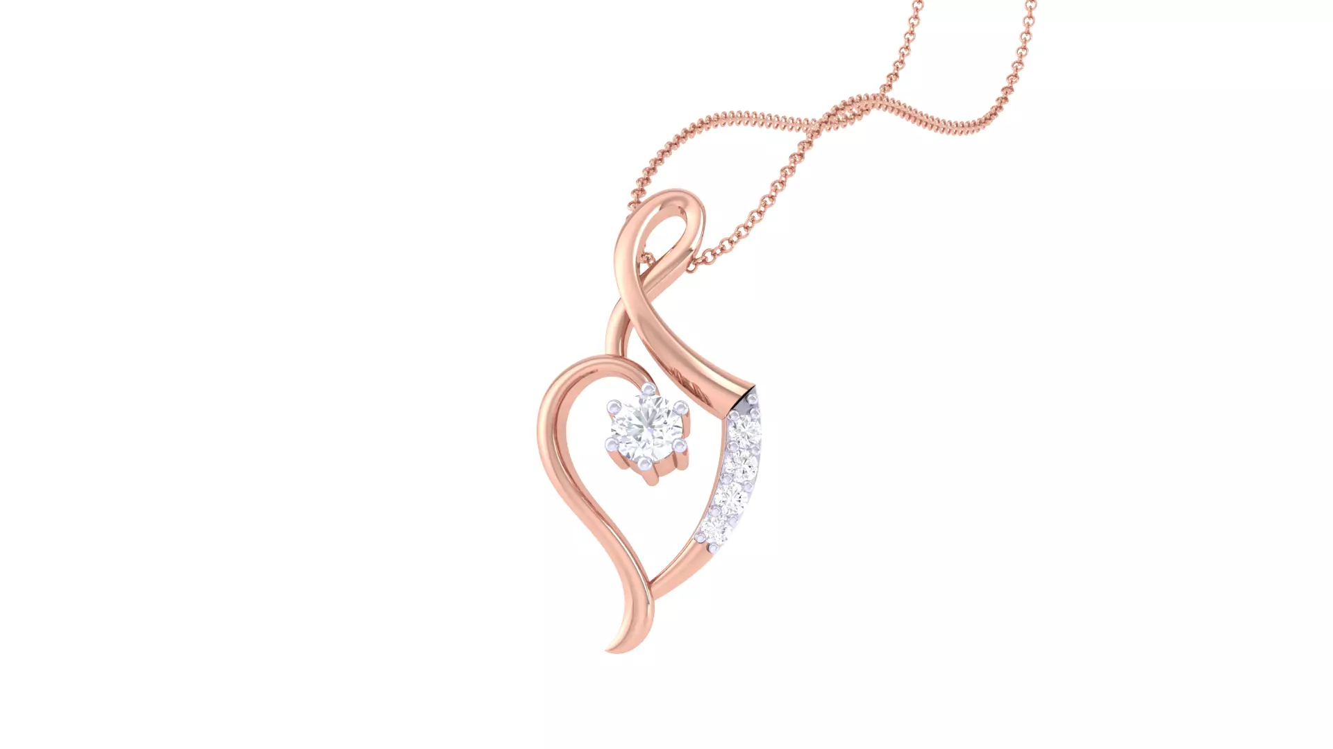 Women Heart Pendant 3dm STL OBJ FBX Renders Details 3D print model_0