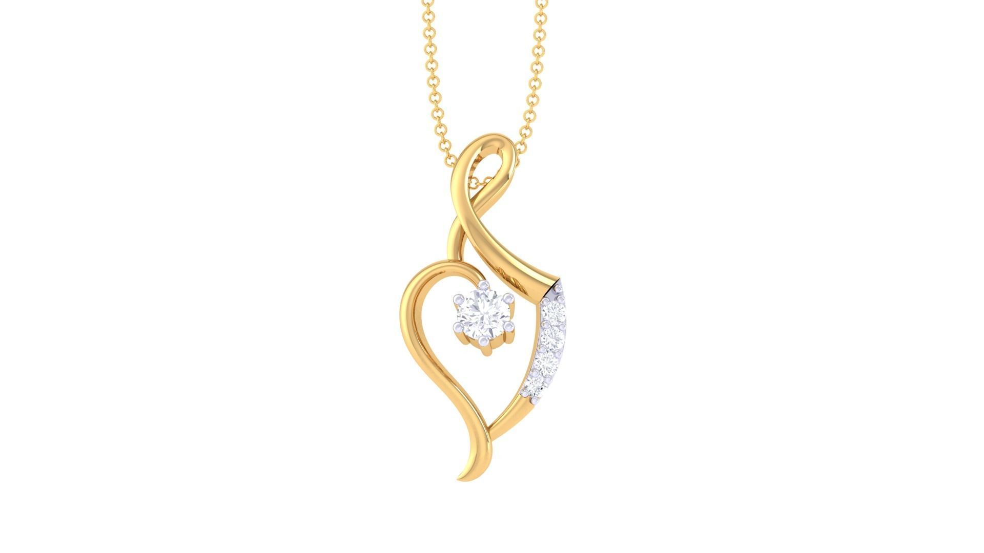 Women Heart Pendant 3dm STL OBJ FBX Renders Details 3D print model_3