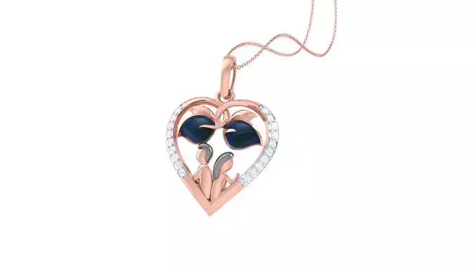 Women Heart Pendant 3dm STL OBJ FBX Renders Details 3D print model