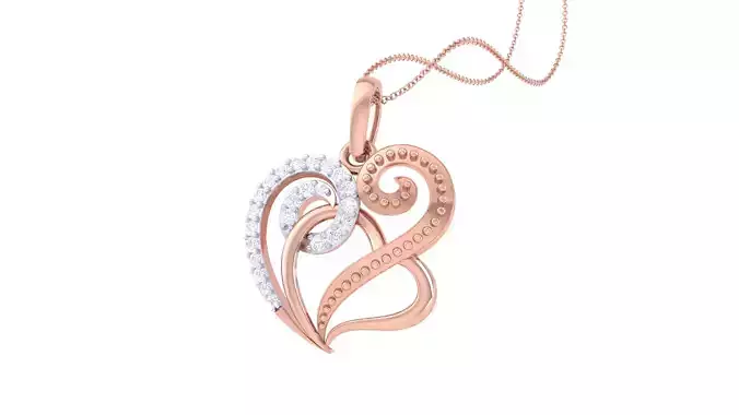 Women Heart Pendant 3dm STL OBJ FBX Renders Details 3D print model