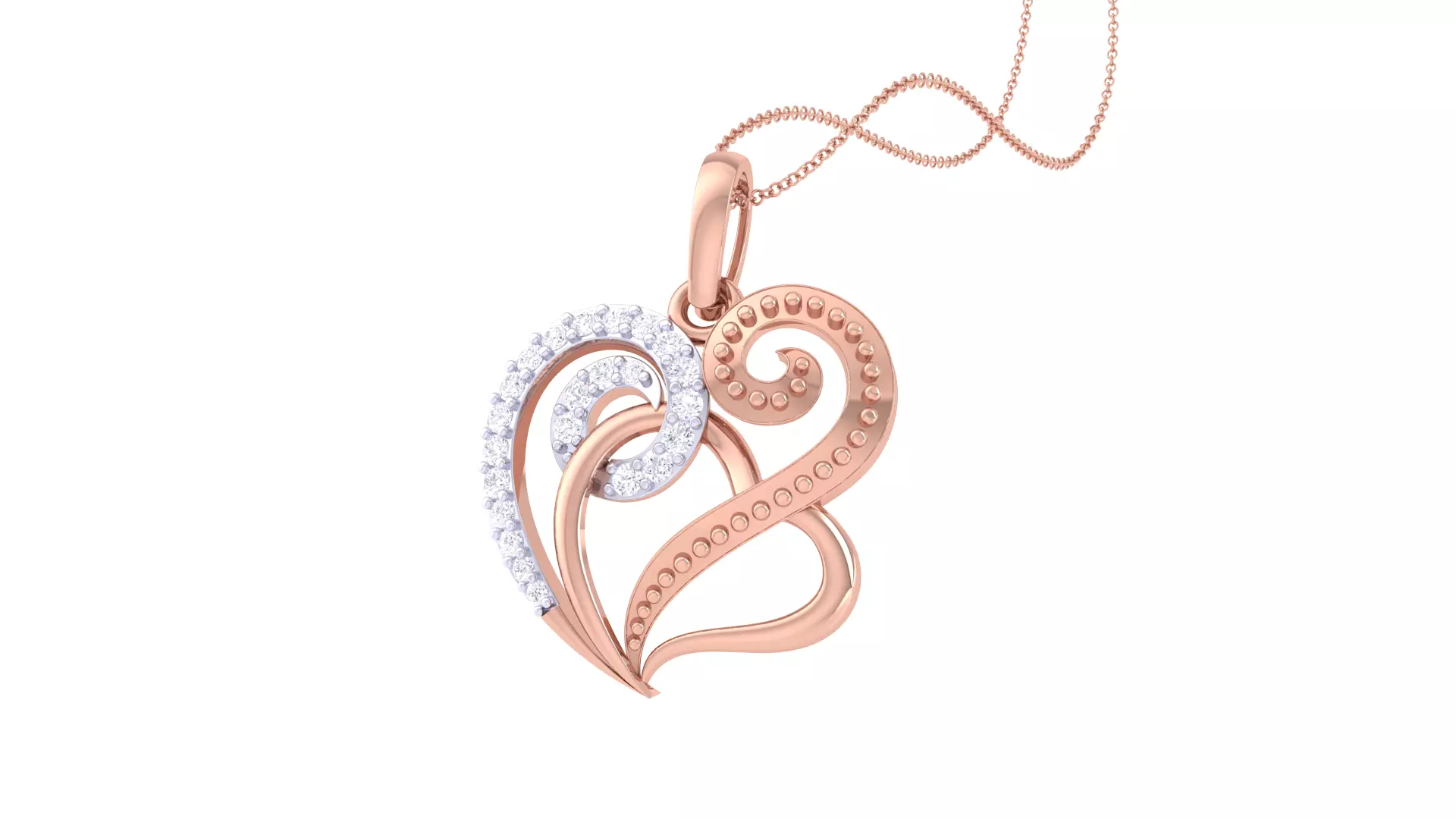 Women Heart Pendant 3dm STL OBJ FBX Renders Details 3D print model