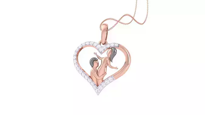 Women Heart Pendant 3dm STL OBJ FBX Renders Details 3D print model