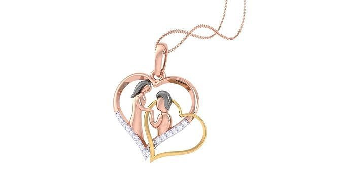 Women Heart Pendant 3dm STL OBJ FBX Renders Details 3D print model