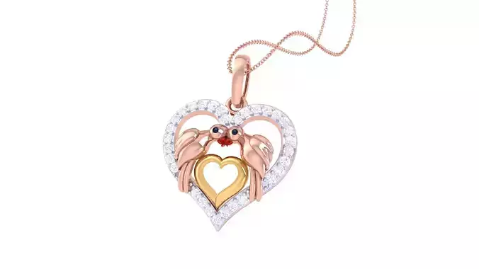 Women Heart Pendant 3dm STL OBJ FBX Renders Details 3D print model