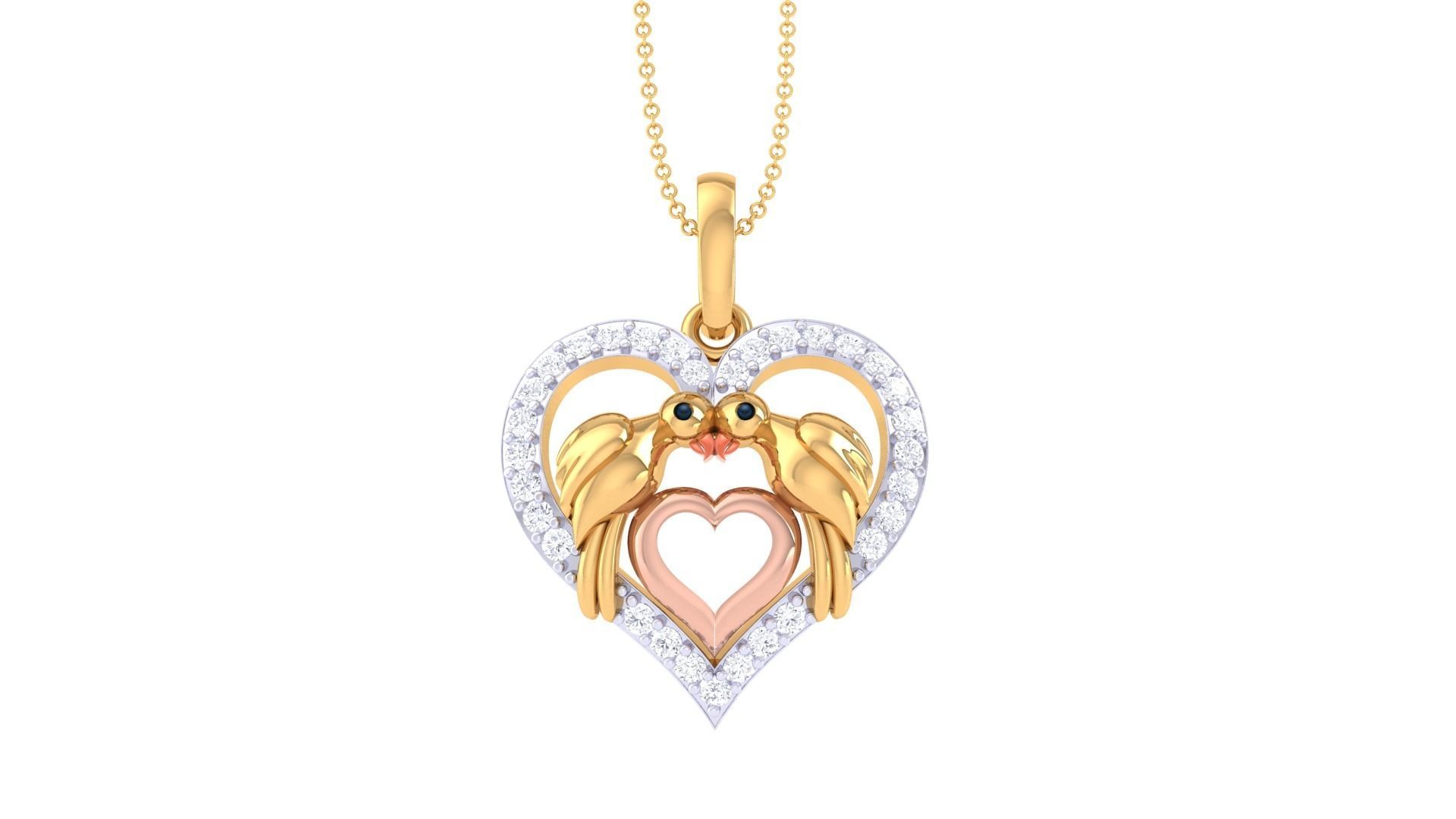 Women Heart Pendant 3dm STL OBJ FBX Renders Details 3D print model_3