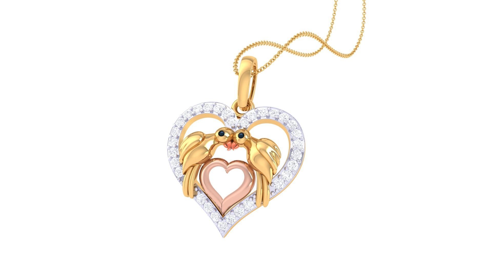 Women Heart Pendant 3dm STL OBJ FBX Renders Details 3D print model_2