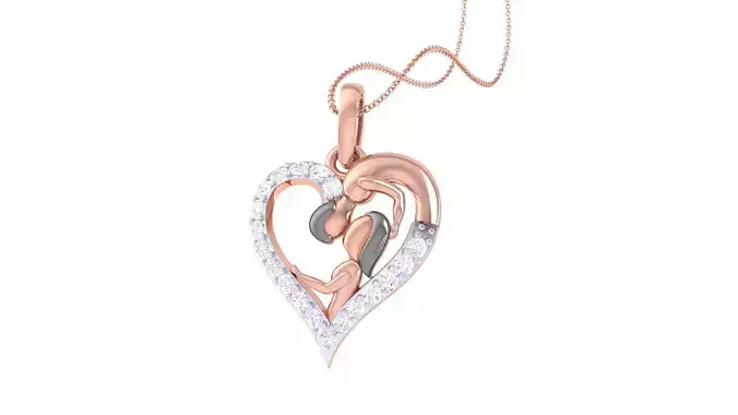 Women Heart Pendant 3dm STL OBJ FBX Renders Details 3D print model