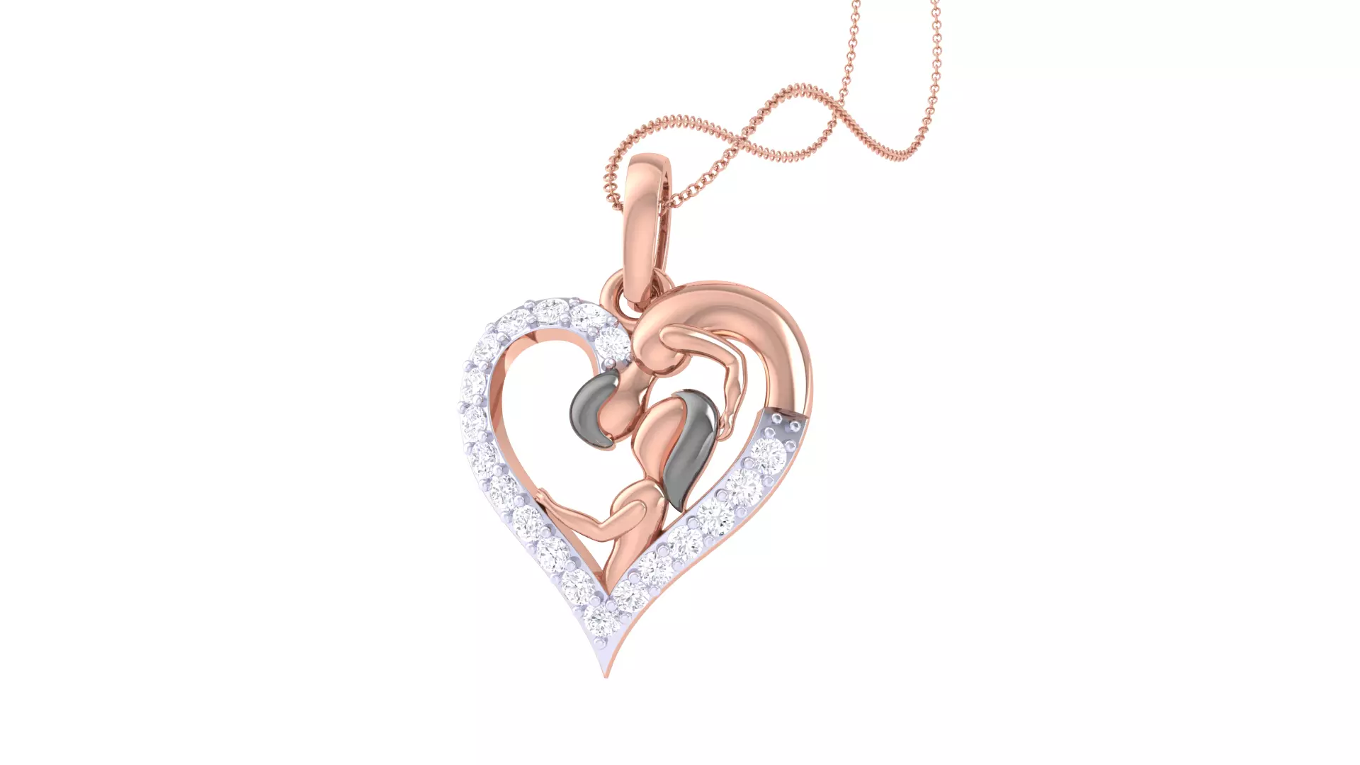 Women Heart Pendant 3dm STL OBJ FBX Renders Details 3D print model_0