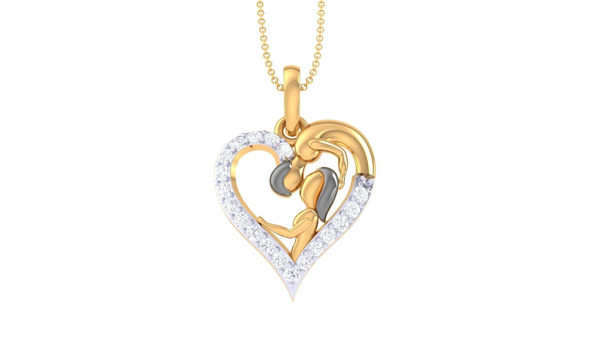 Women Heart Pendant 3dm STL OBJ FBX Renders Details 3D print model_3