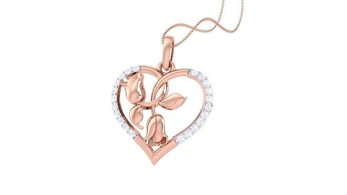 Women Heart Pendant 3dm STL OBJ FBX Renders Details 3D print model