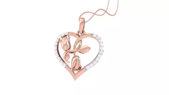 Women Heart Pendant 3dm STL OBJ FBX Renders Details 3D print model