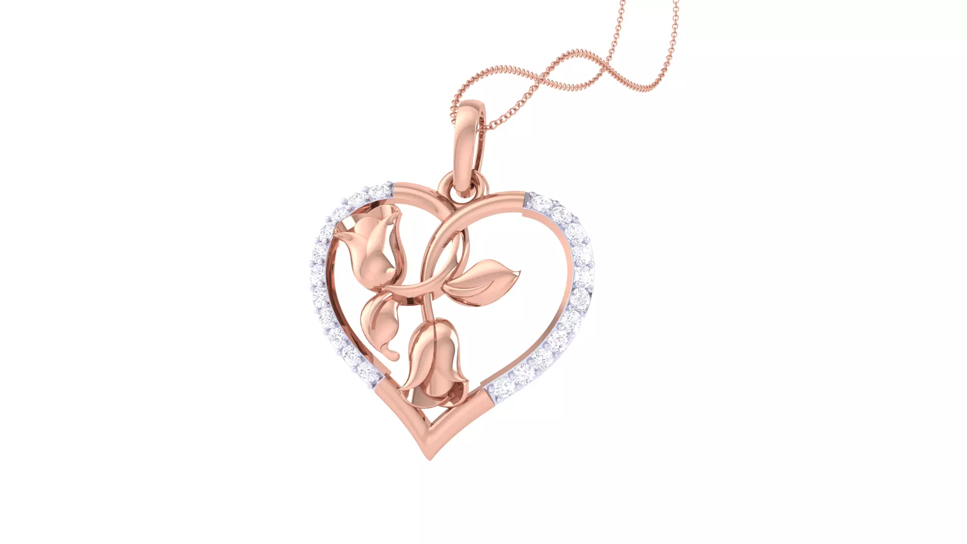 Women Heart Pendant 3dm STL OBJ FBX Renders Details 3D print model