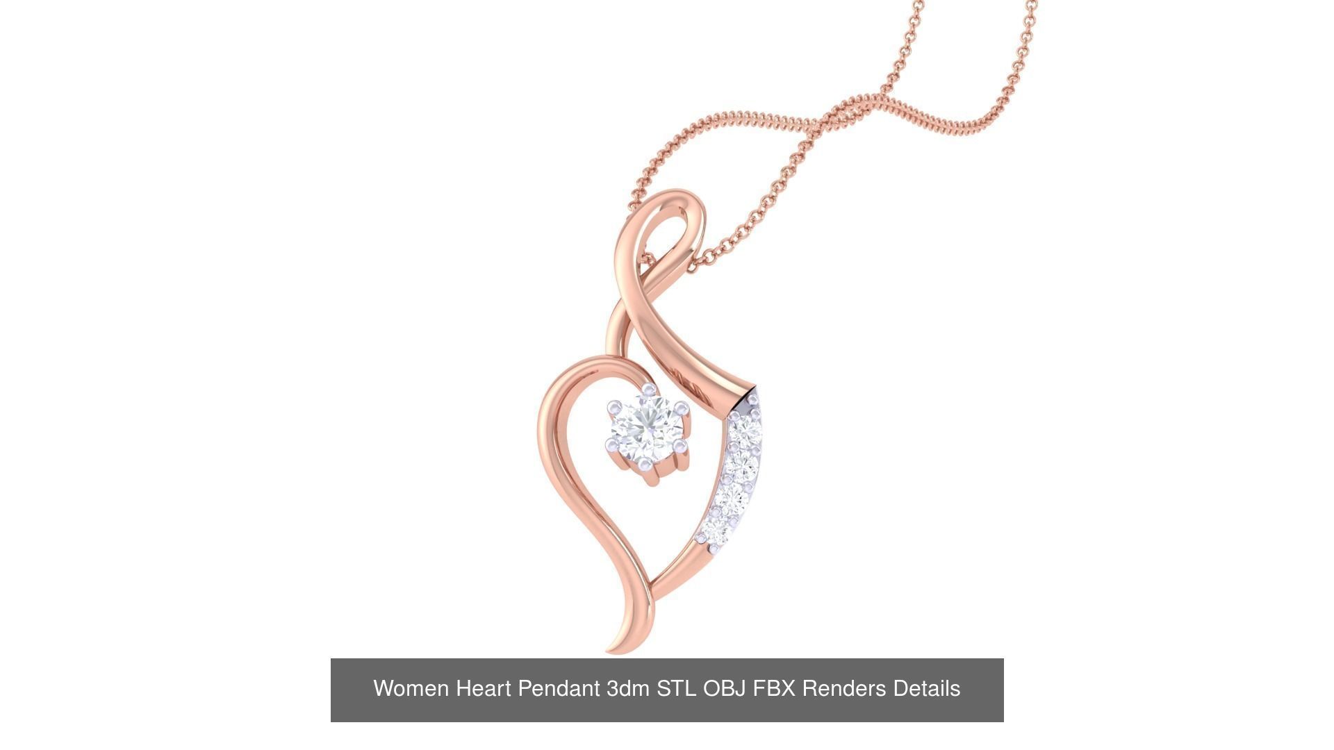21 Women Heart Pendant 3dm STL OBJ FBX  Details Collection _15