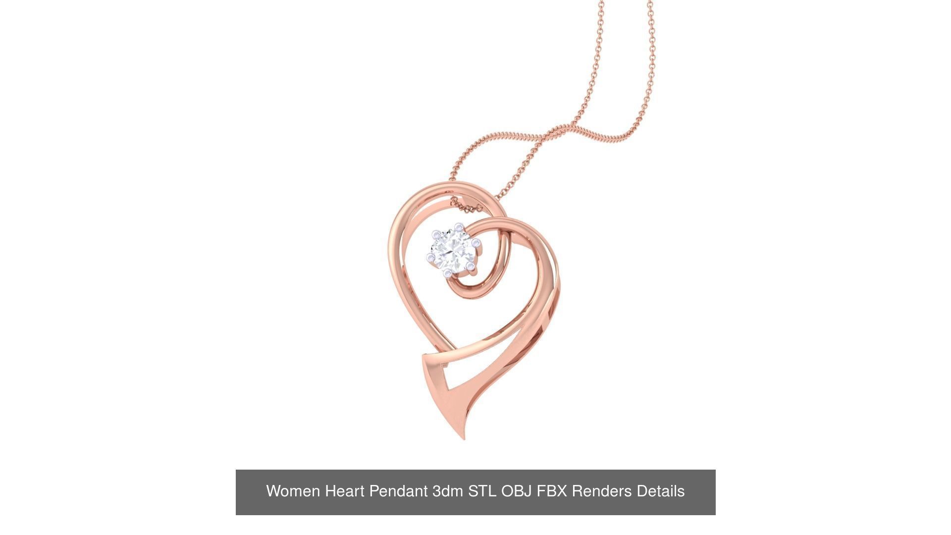21 Women Heart Pendant 3dm STL OBJ FBX  Details Collection _14