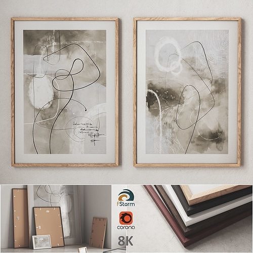 Poster set - Abstract Lines 3D model