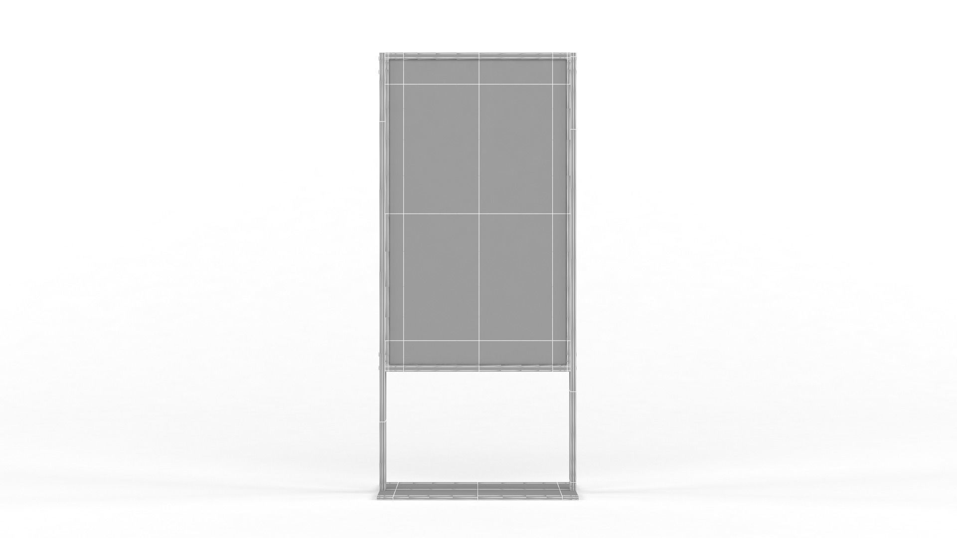 Billboard tall metal shelf 3D model_12