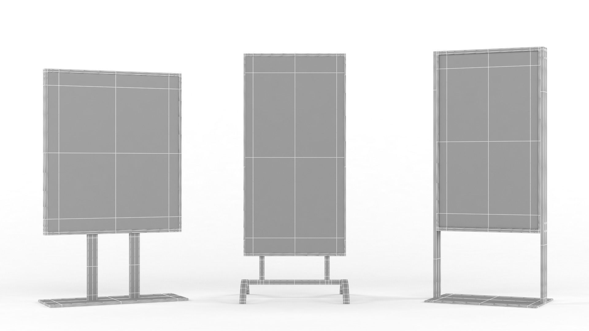 Billboard tall metal shelf 3D model_7