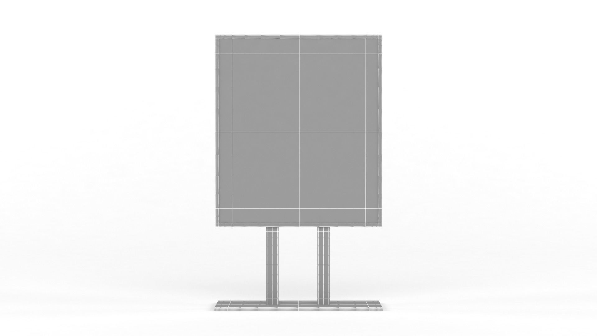 Billboard tall metal shelf 3D model_10