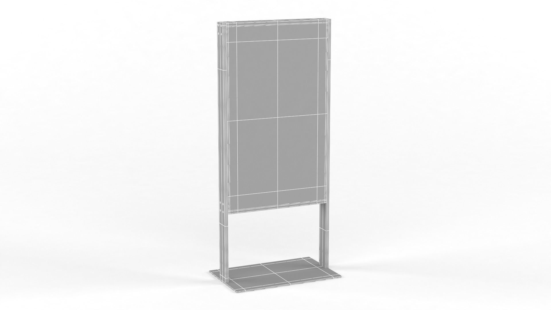 Billboard tall metal shelf 3D model_13