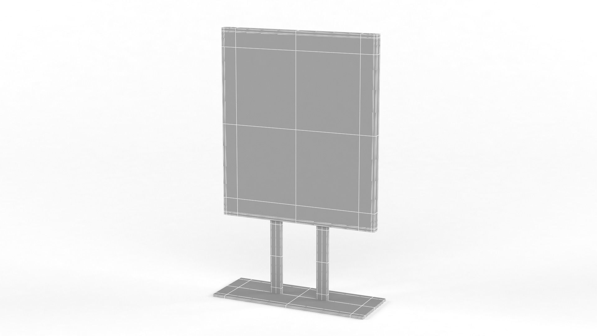 Billboard tall metal shelf 3D model_11